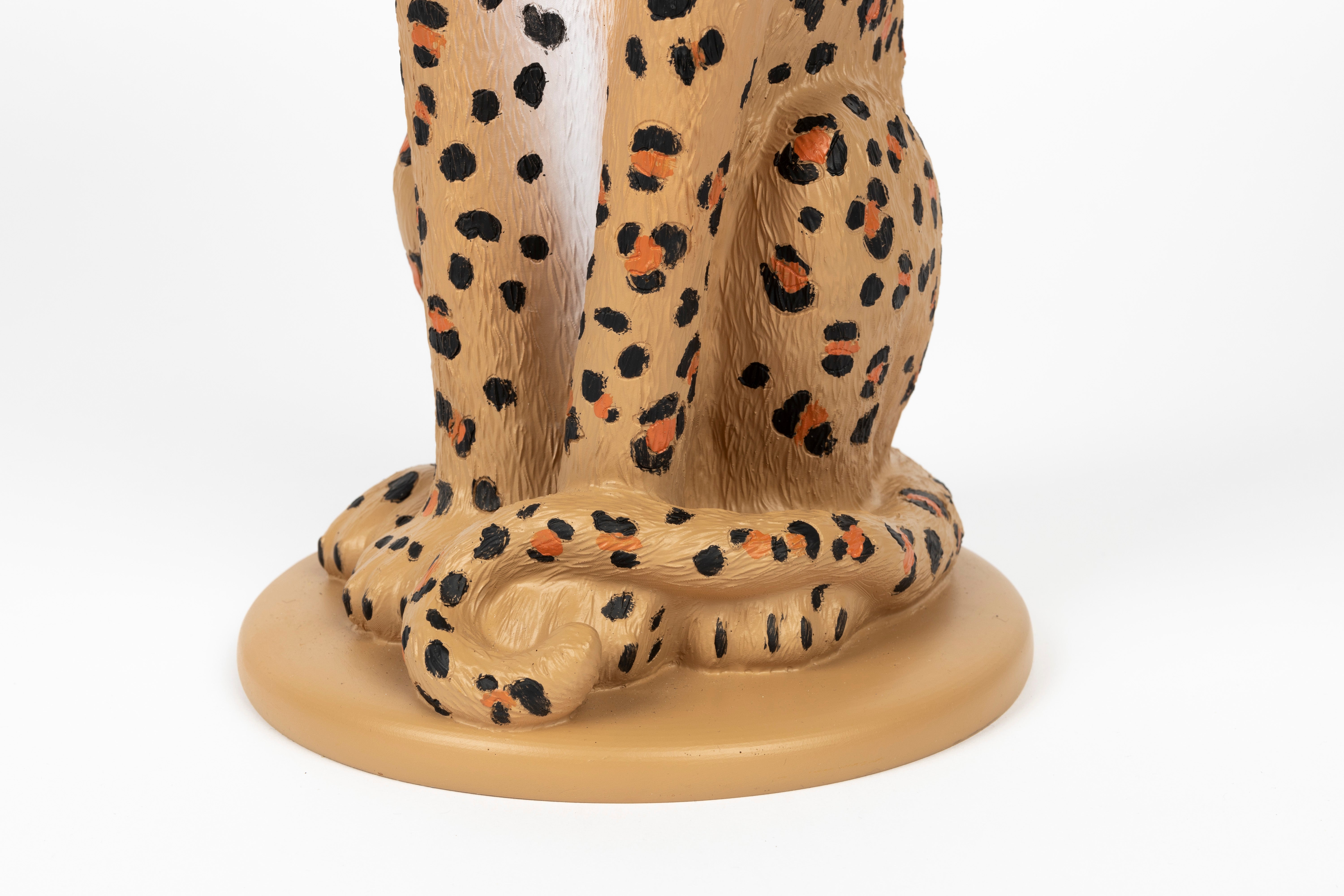 Bold Monkey Proudly Crowned Panther Spotted Candle Holder